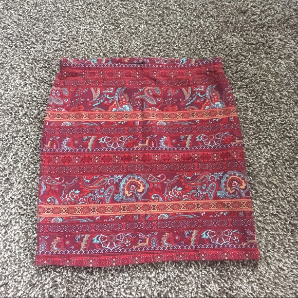 Paisley Print Bodycon Skirt - Picture 2 of 5